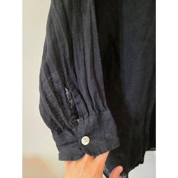 MONDAY Barcelona Linen Tunic - Black M/L $140 - Picture 7 of 12